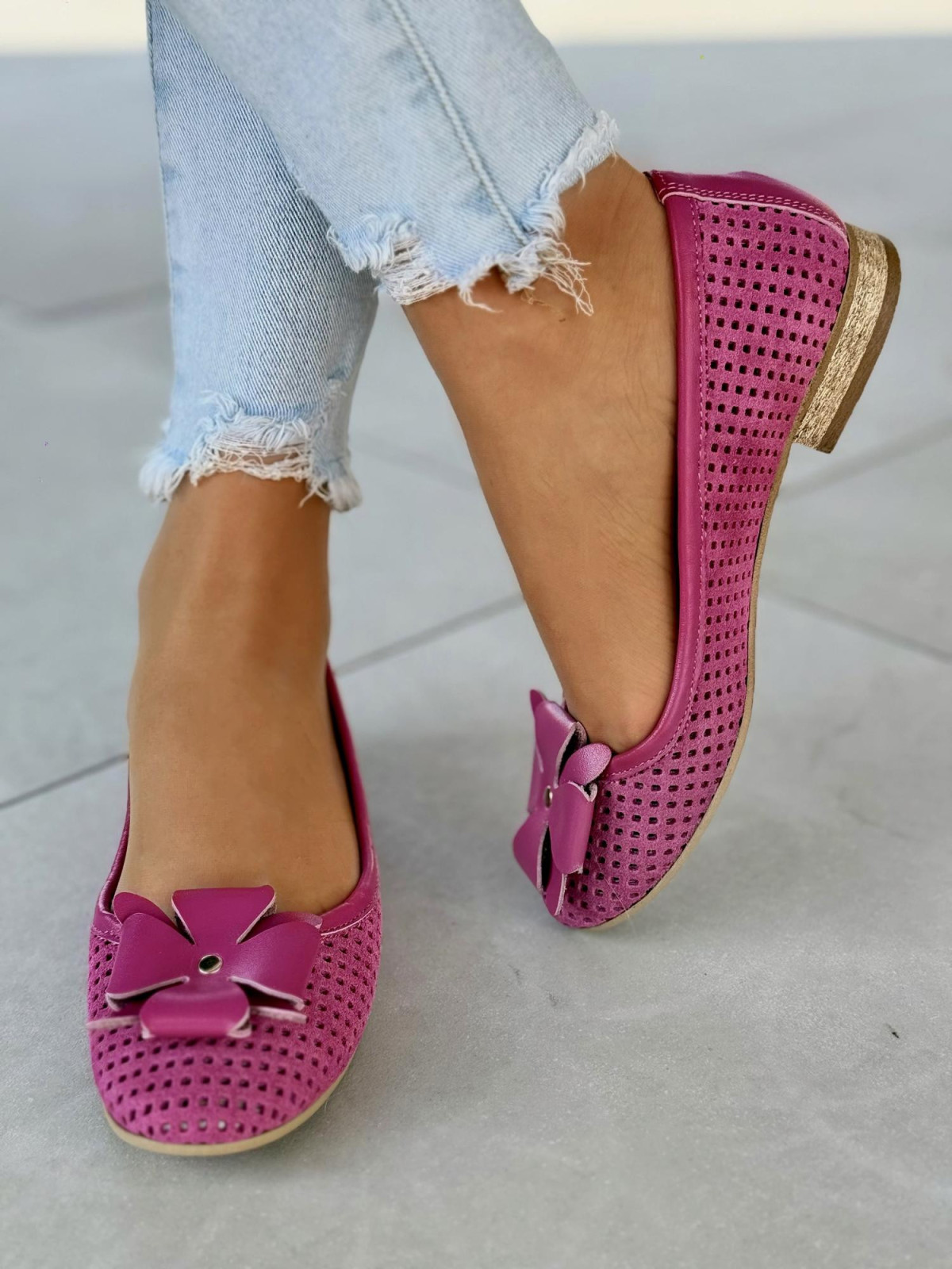 Baleriny skórzane OLEKSY Polskiej produkcji