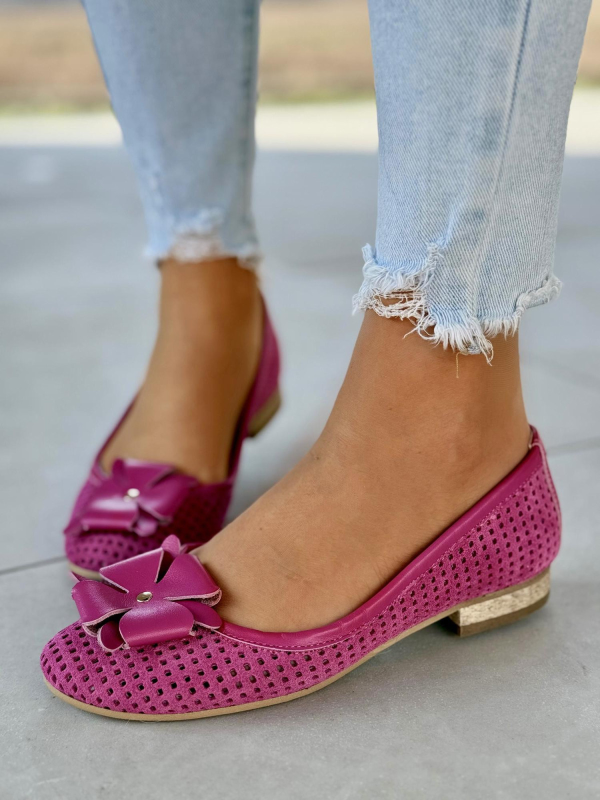 Baleriny skórzane OLEKSY Polskiej produkcji