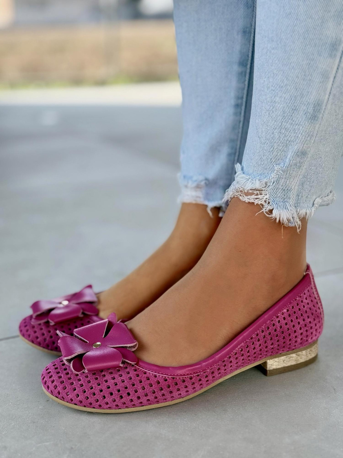 Baleriny skórzane OLEKSY Polskiej produkcji