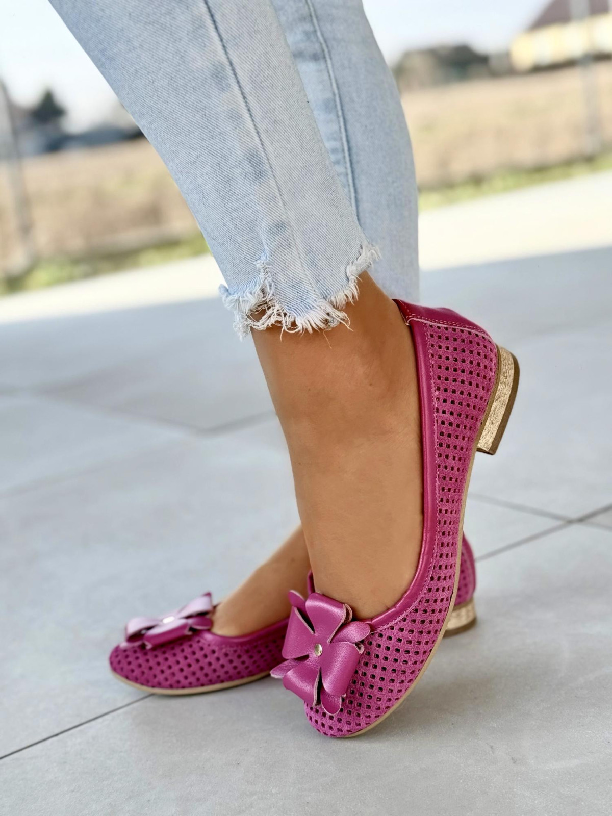 Baleriny skórzane OLEKSY Polskiej produkcji