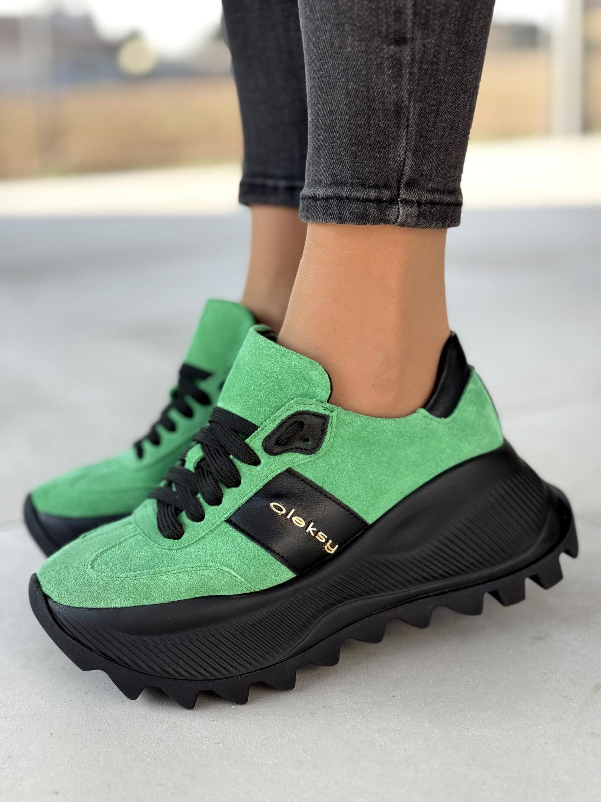 Sneakersy OLEKSY ze skóry naturalnej Polskiej produkcji