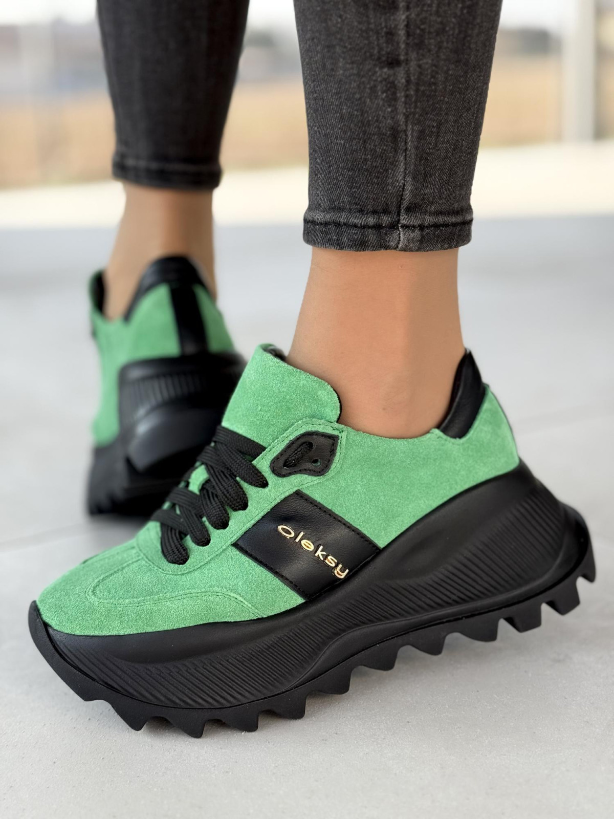 Sneakersy OLEKSY ze skóry naturalnej Polskiej produkcji