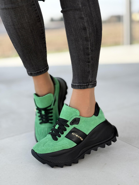 Sneakersy OLEKSY ze skóry naturalnej Polskiej produkcji