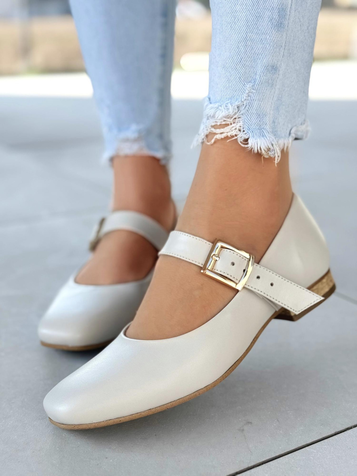 Baleriny skórzane OLEKSY Polskiej produkcji