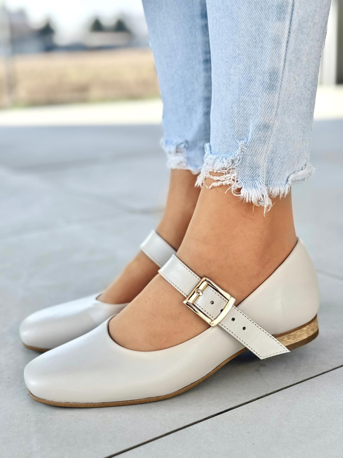 Baleriny skórzane OLEKSY Polskiej produkcji