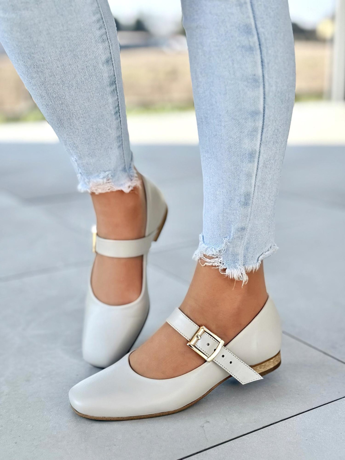 Baleriny skórzane OLEKSY Polskiej produkcji