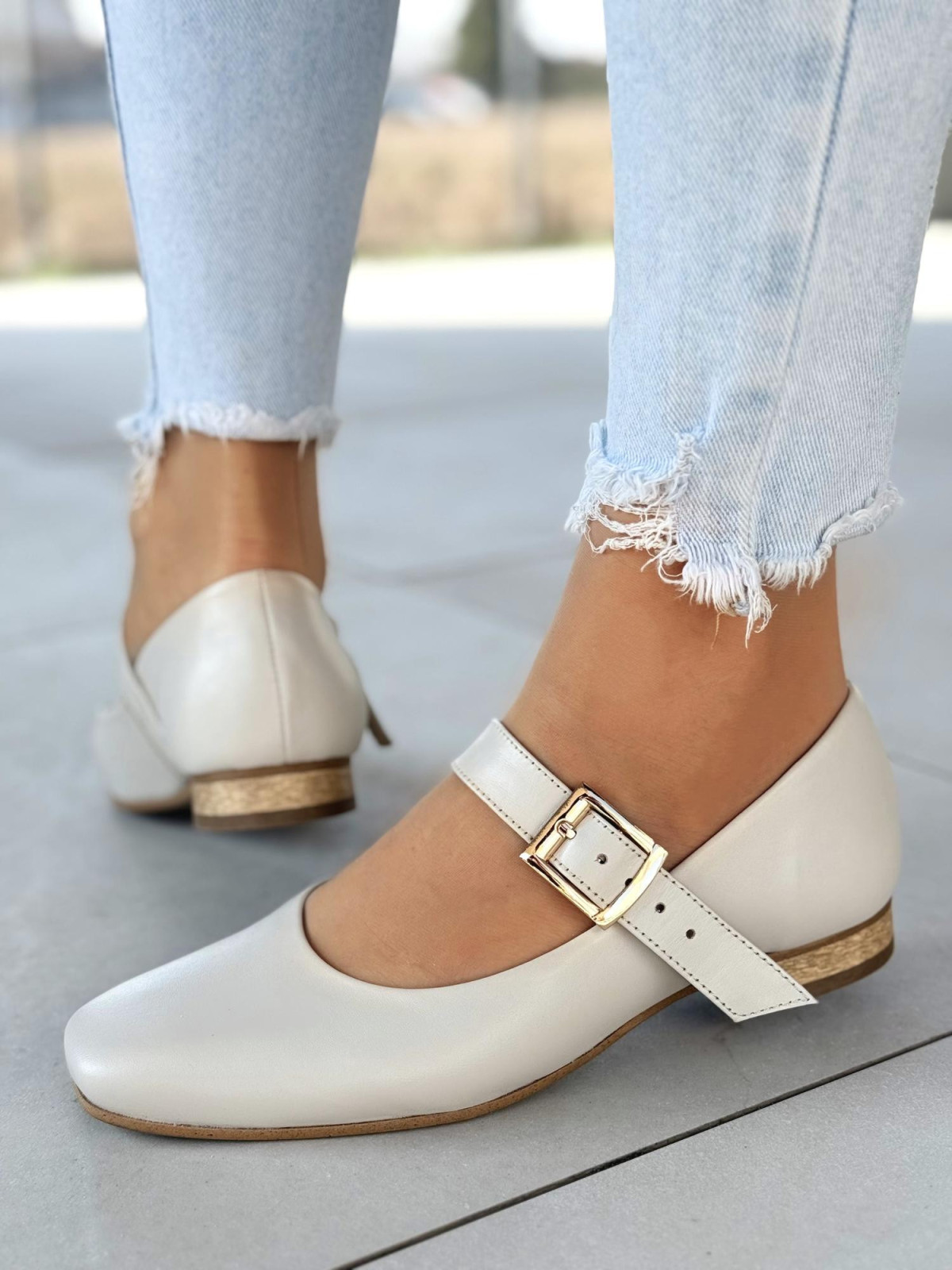 Baleriny skórzane OLEKSY Polskiej produkcji