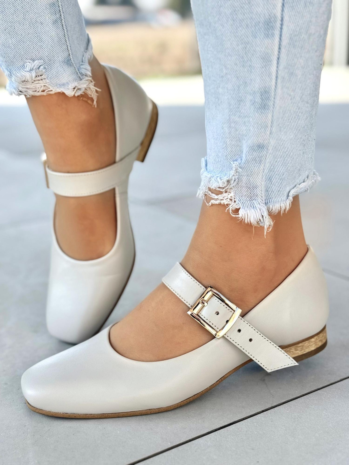 Baleriny skórzane OLEKSY Polskiej produkcji