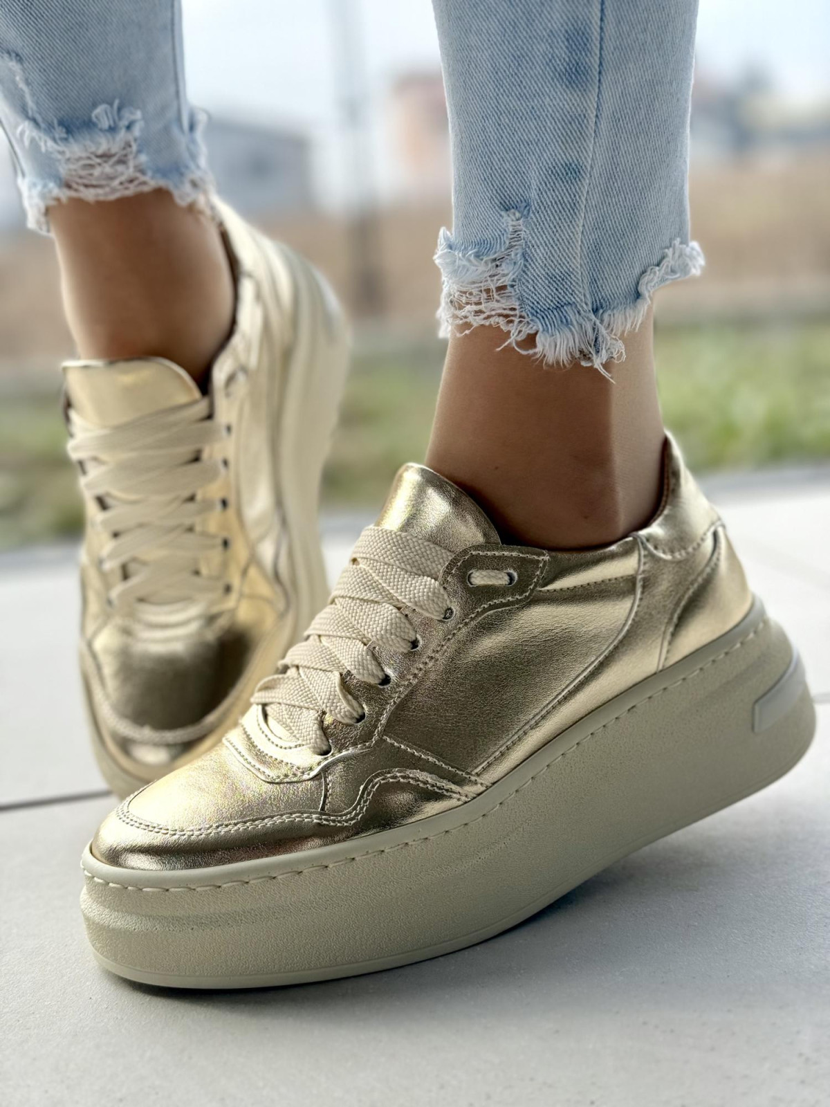 Sneakersy OLEKSY ze skóry Polskiej produkcji