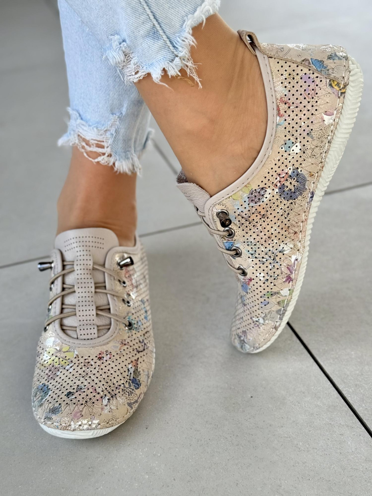 Sneakersy ze skóry naturalnej