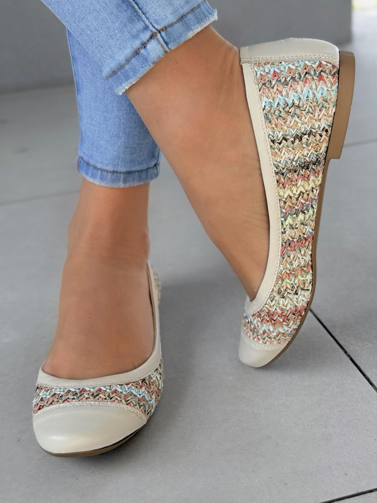 Baleriny ze skóry naturalnej