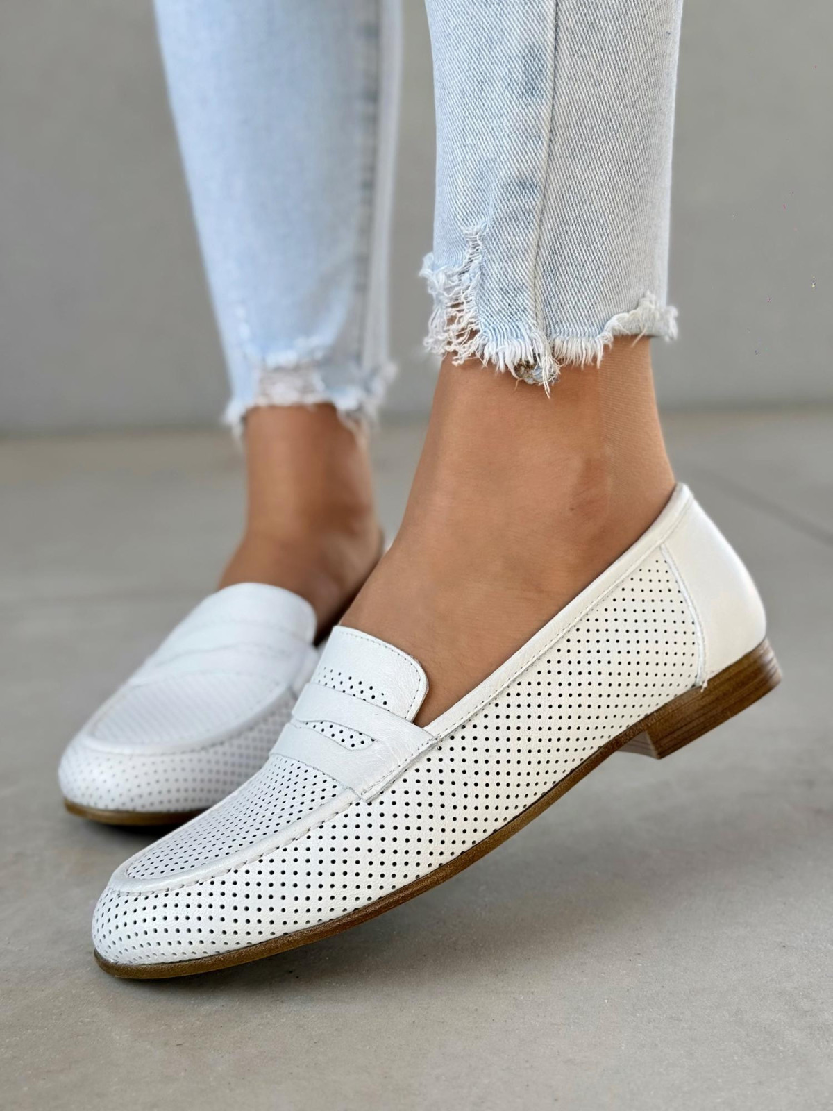 Mokasyny damskie ze skóry naturalnej