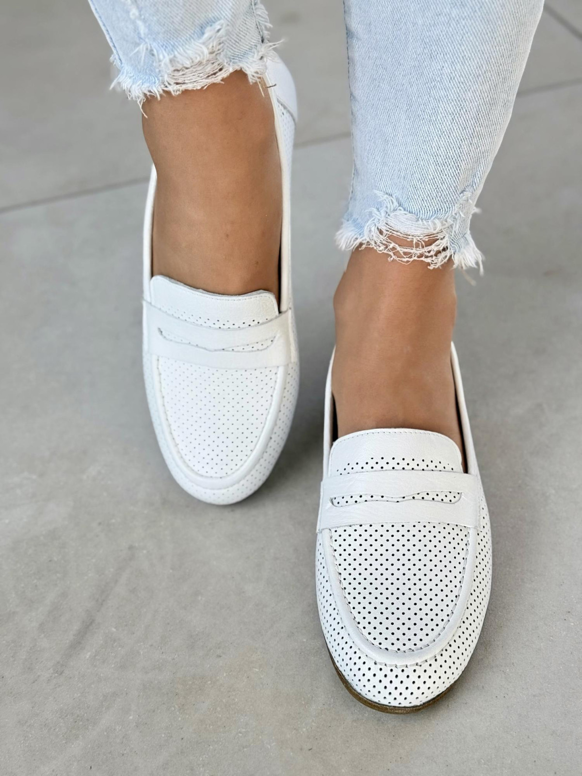 Mokasyny damskie ze skóry naturalnej