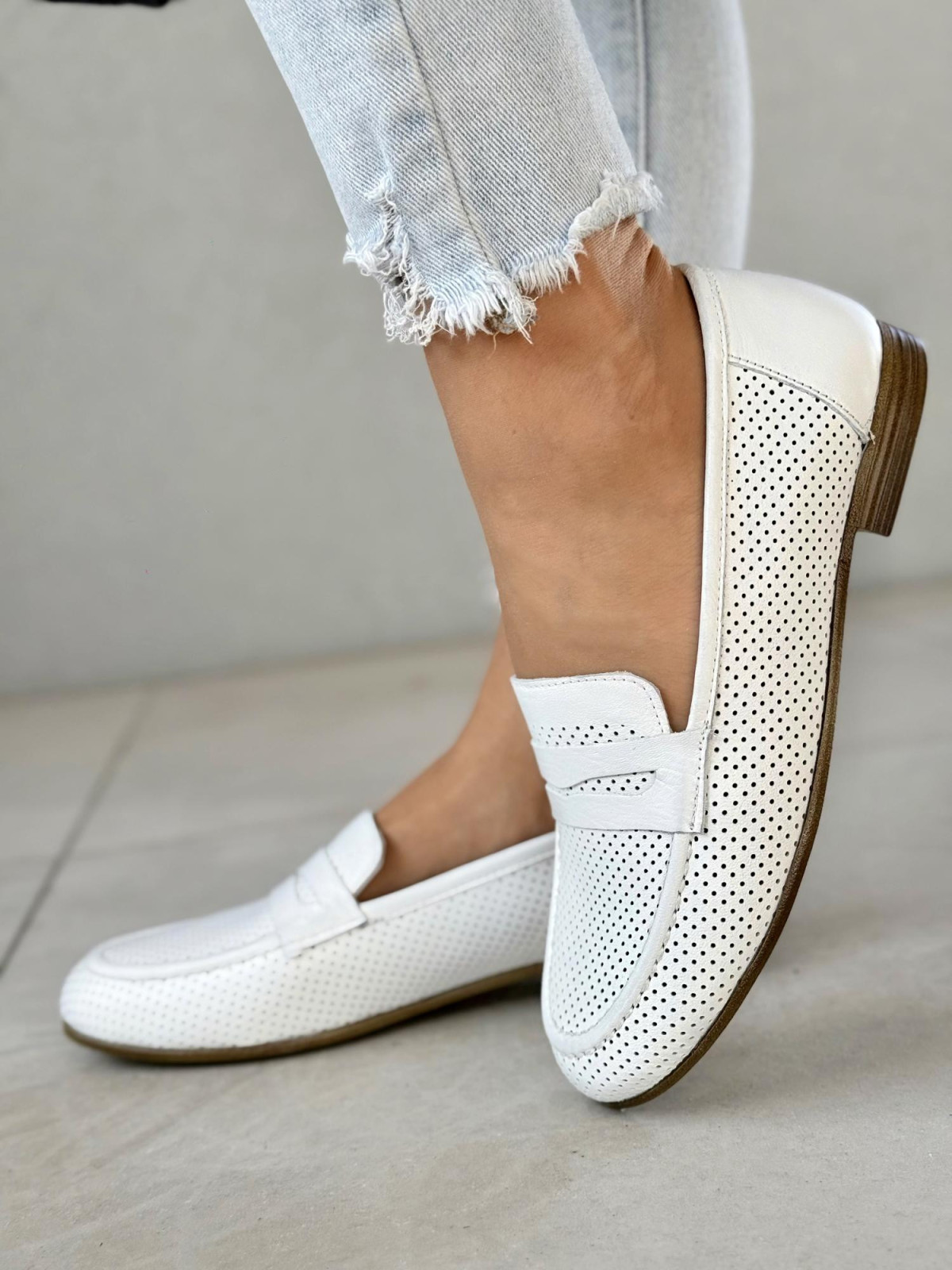 Mokasyny damskie ze skóry naturalnej