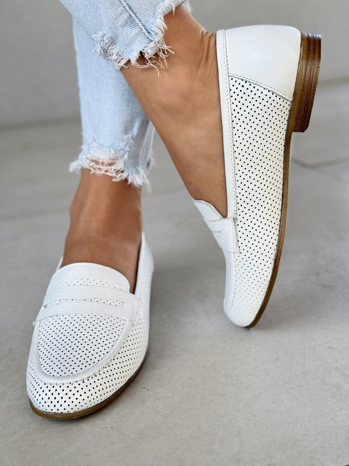 Mokasyny damskie ze skóry naturalnej