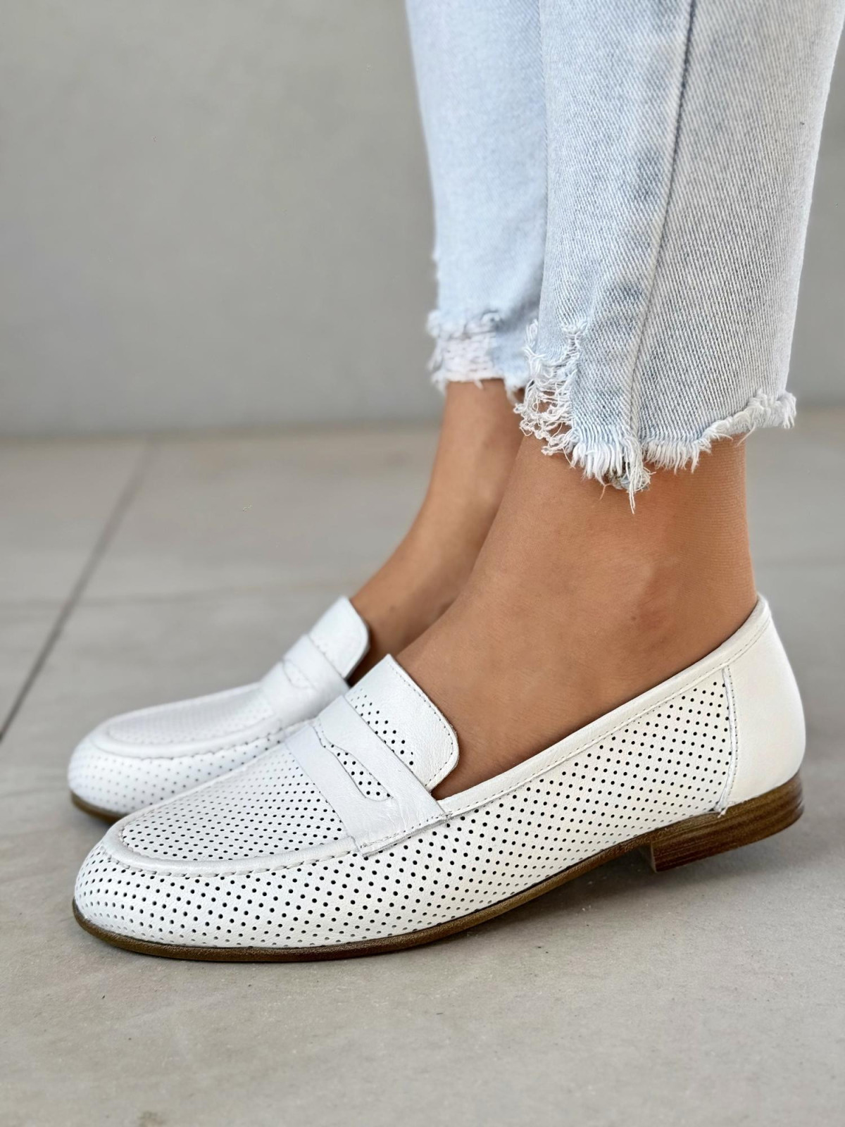 Mokasyny damskie ze skóry naturalnej