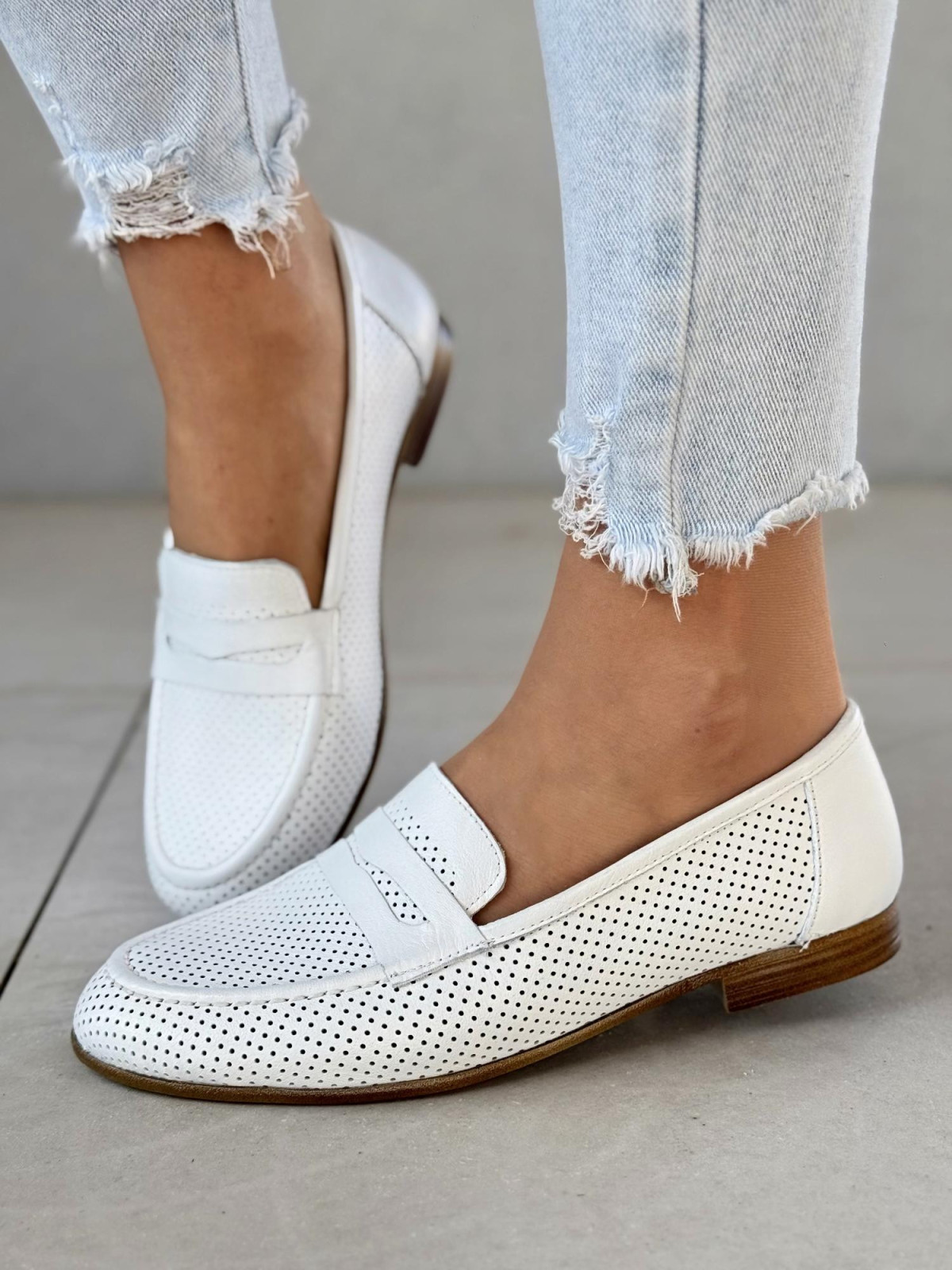 Mokasyny damskie ze skóry naturalnej