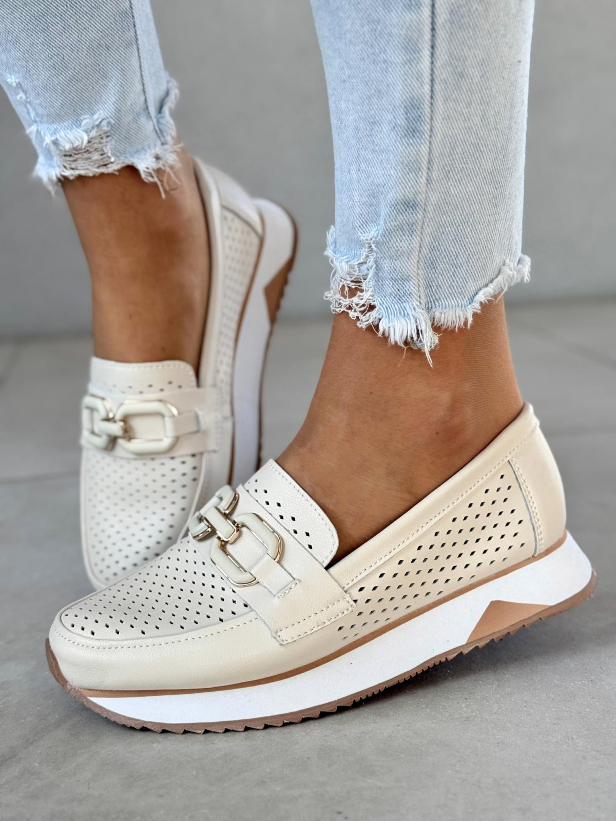 Mokasyny ze skóry naturalnej