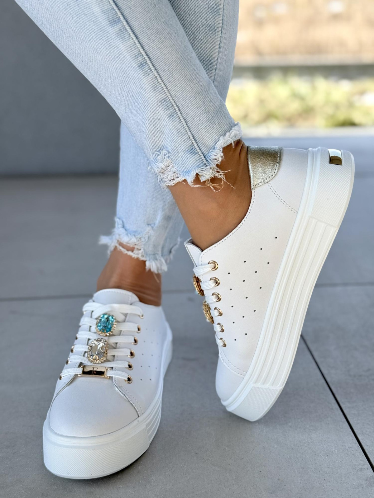 Sneakersy ze skóry naturalnej