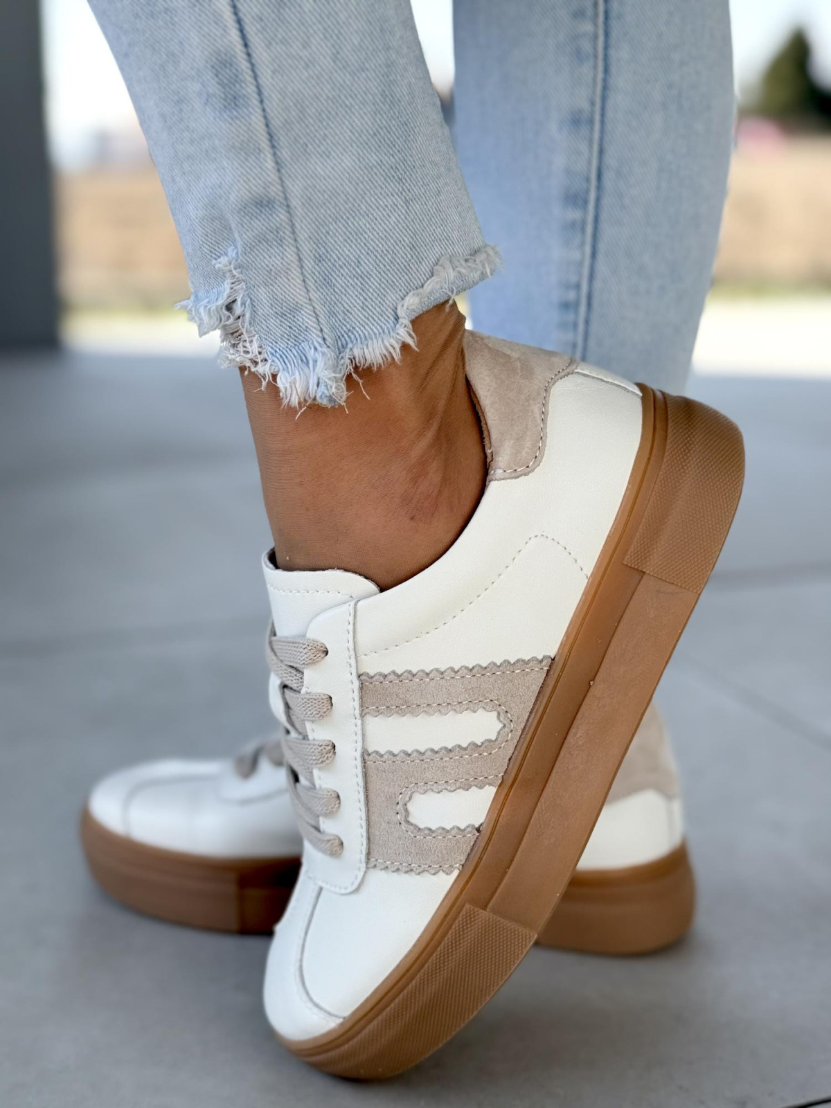 Sneakersy ze skóry naturalnej