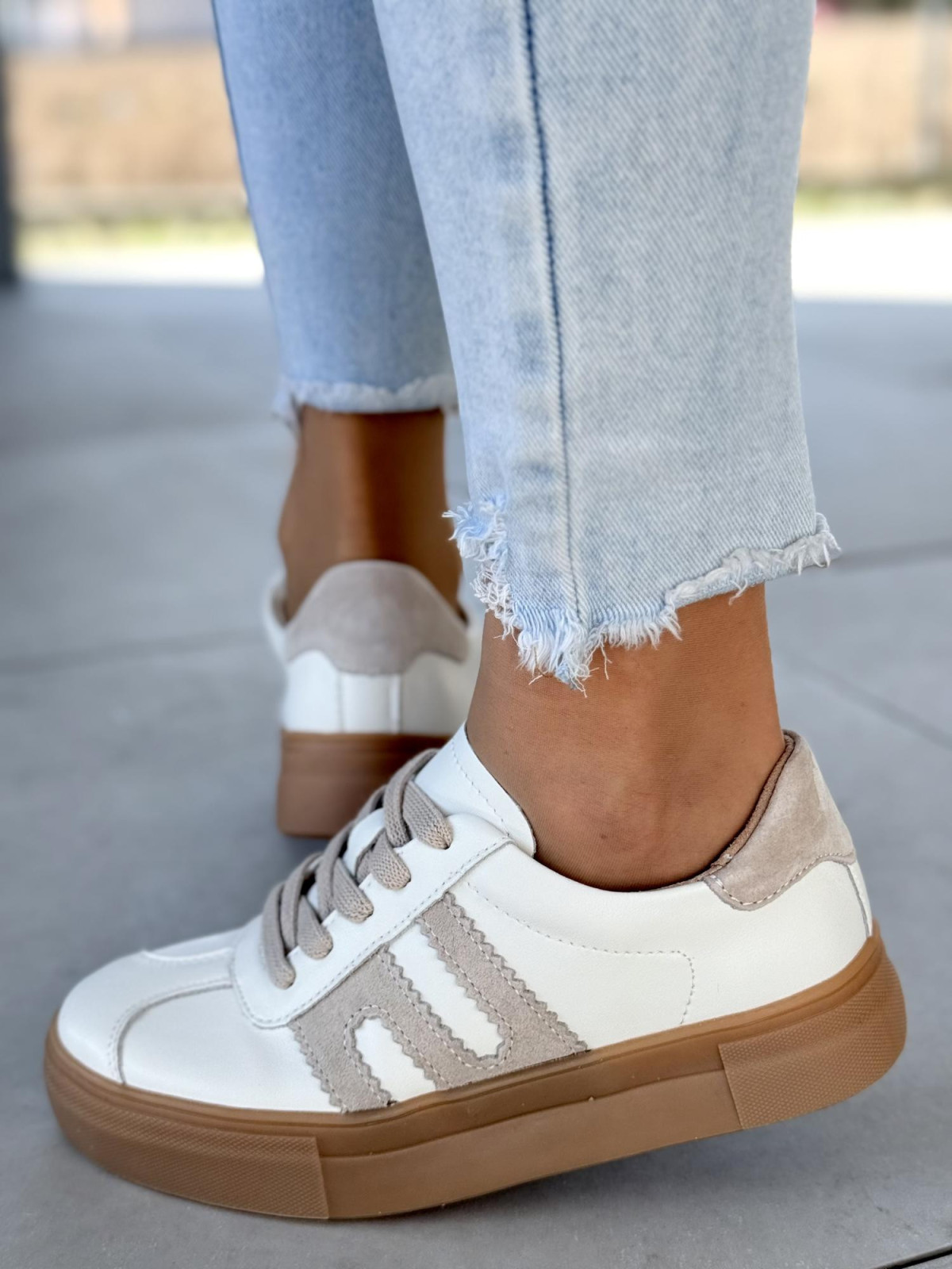 Sneakersy ze skóry naturalnej