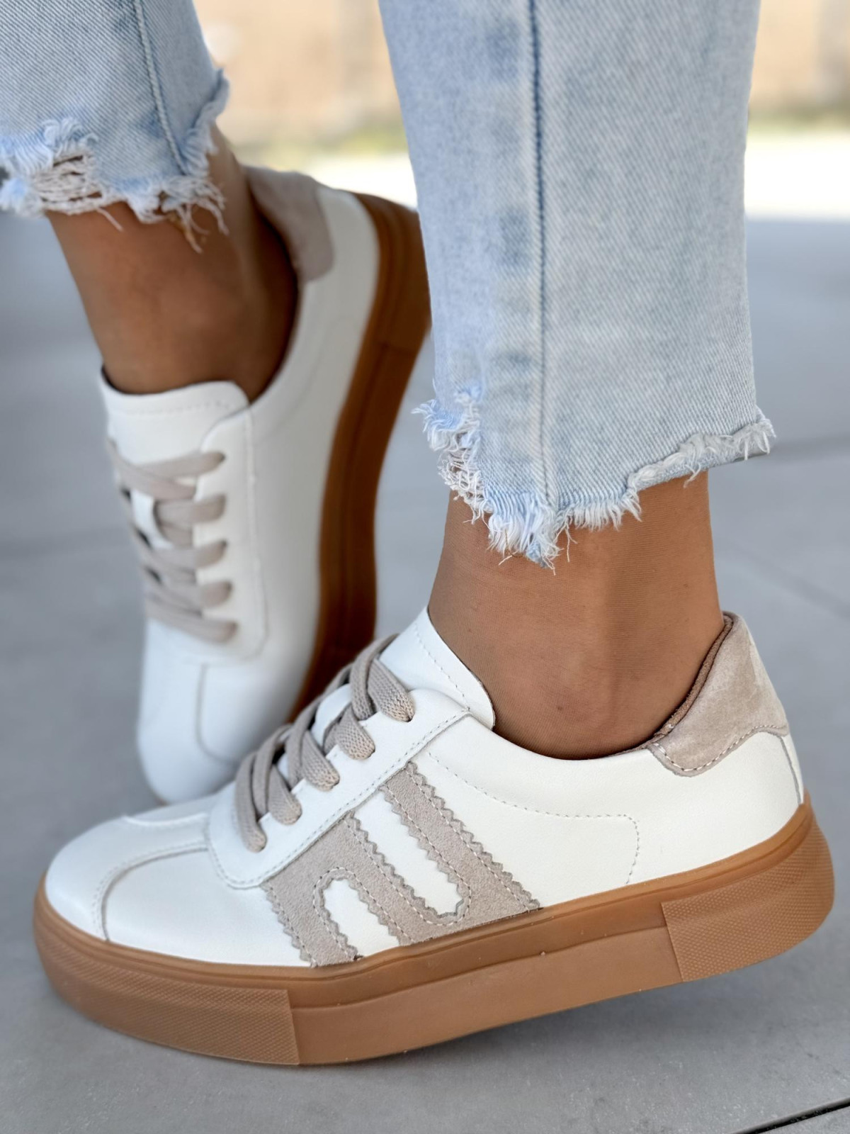 Sneakersy ze skóry naturalnej