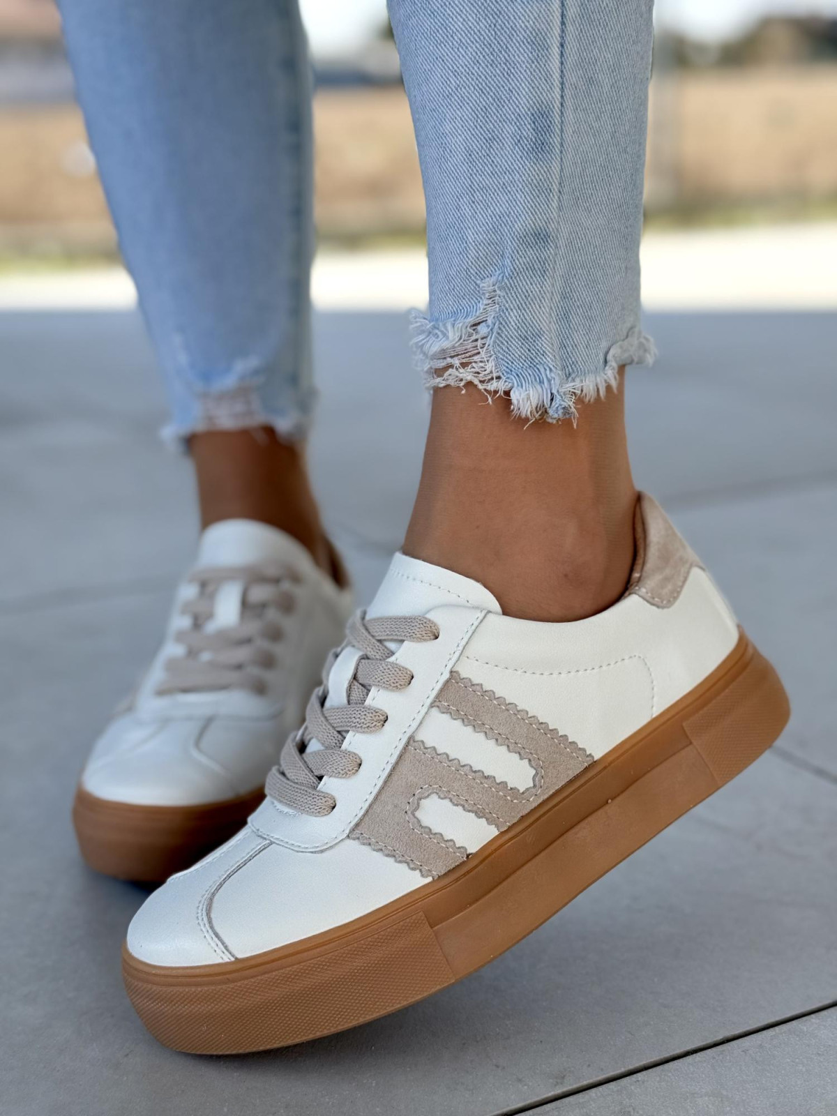 Sneakersy ze skóry naturalnej