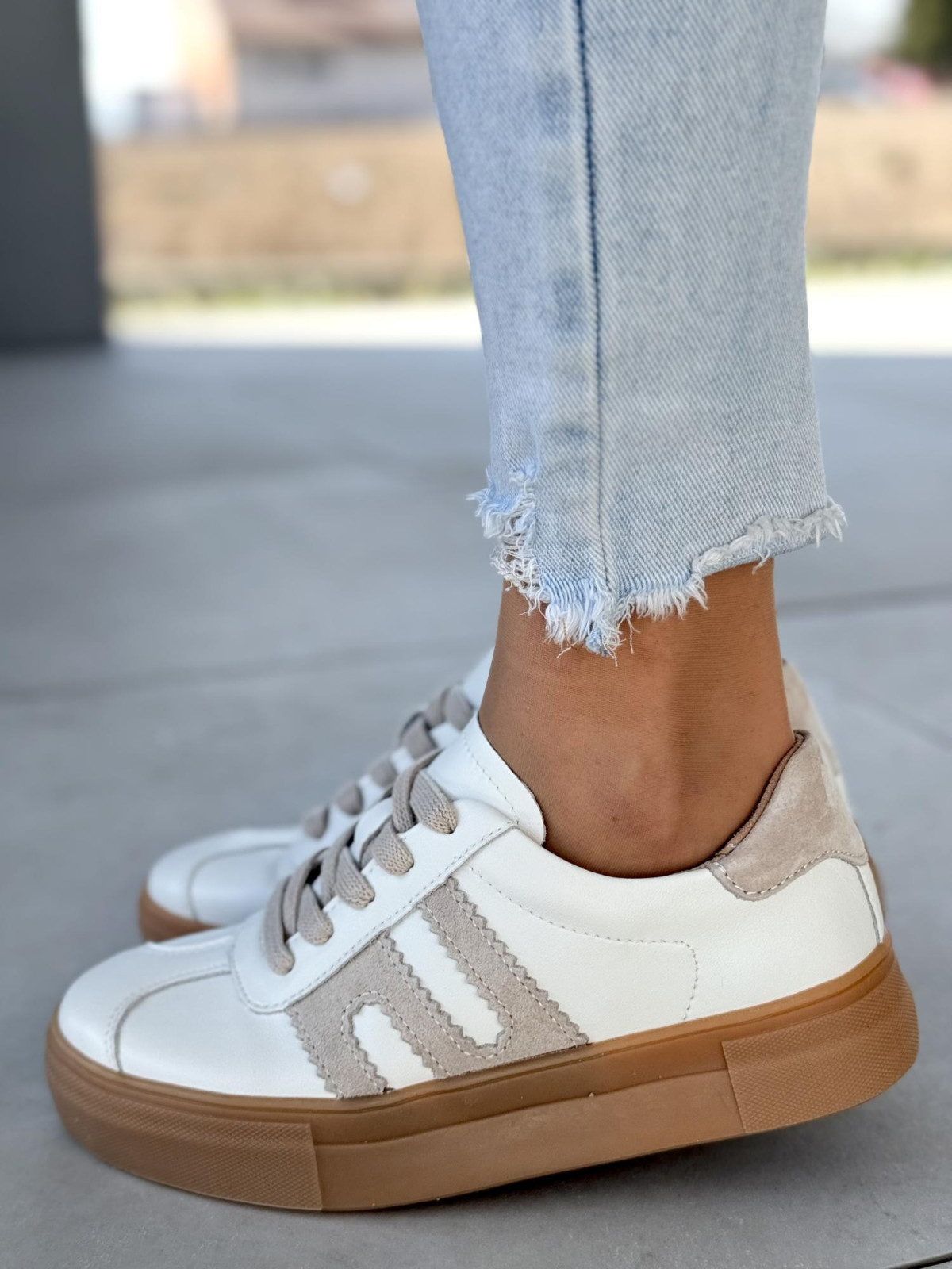 Sneakersy ze skóry naturalnej