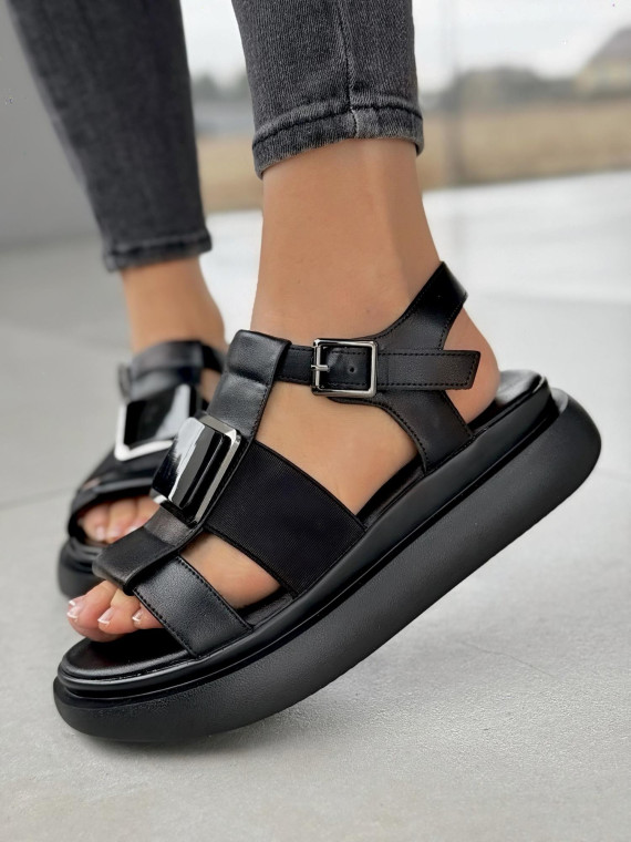 Sandałki damskie ze skóry naturalnej