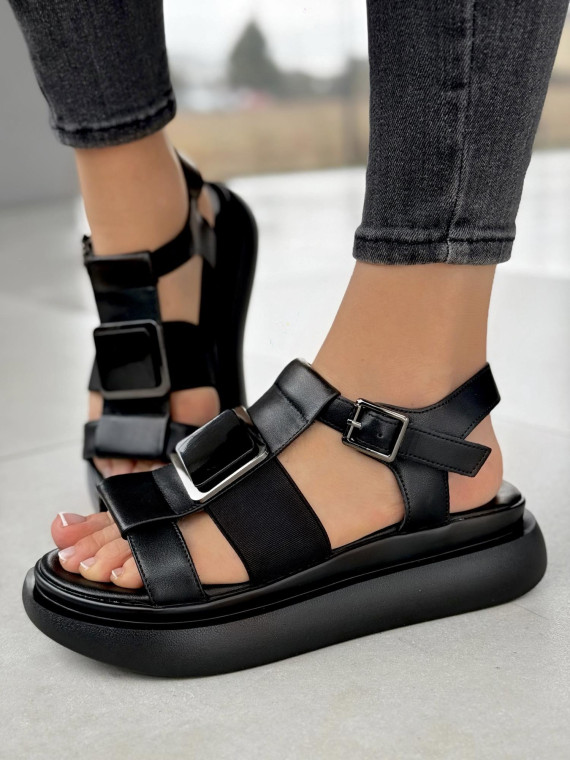 Sandałki damskie ze skóry naturalnej