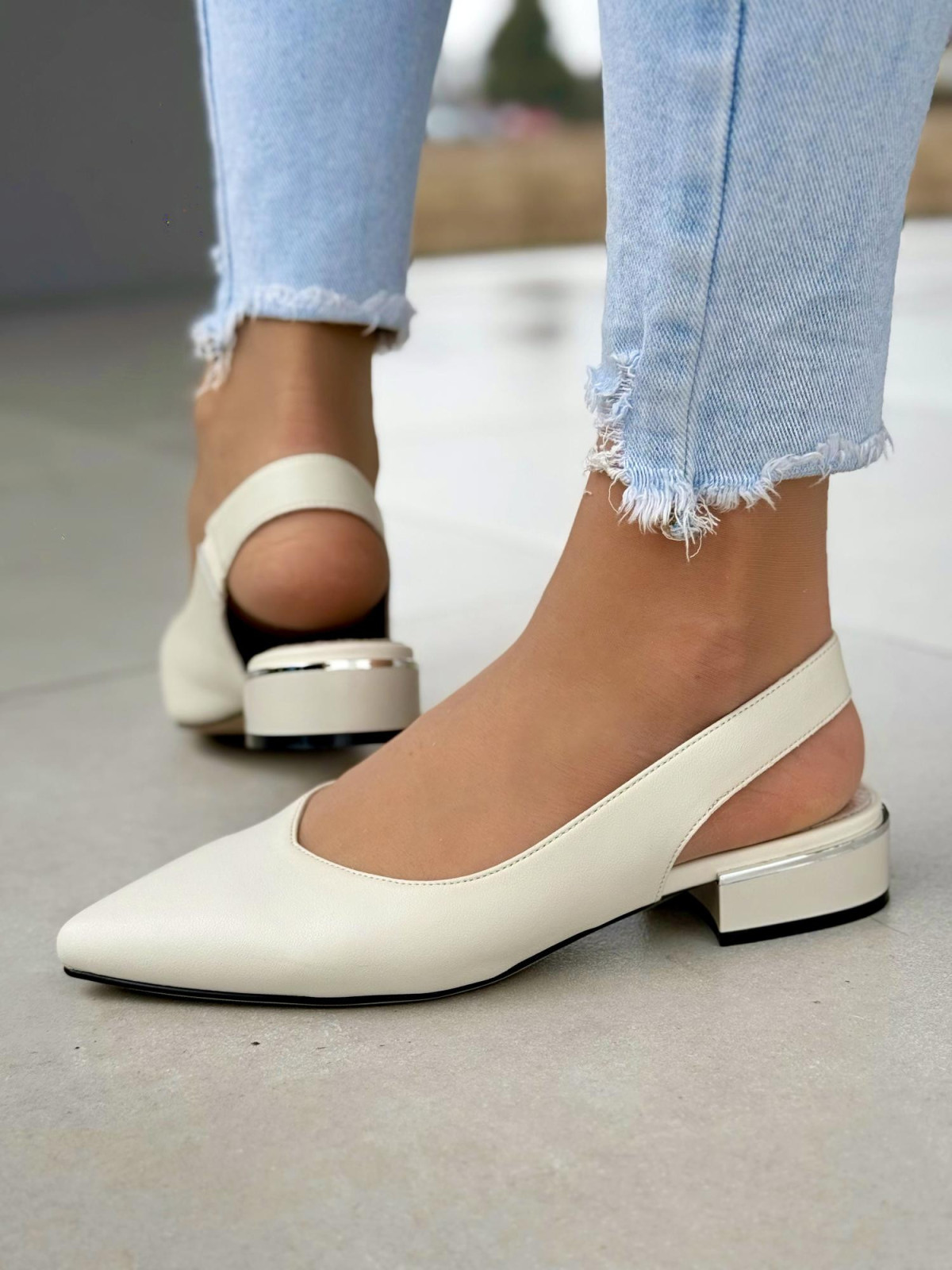 Czółenka ze skóry naturalnej