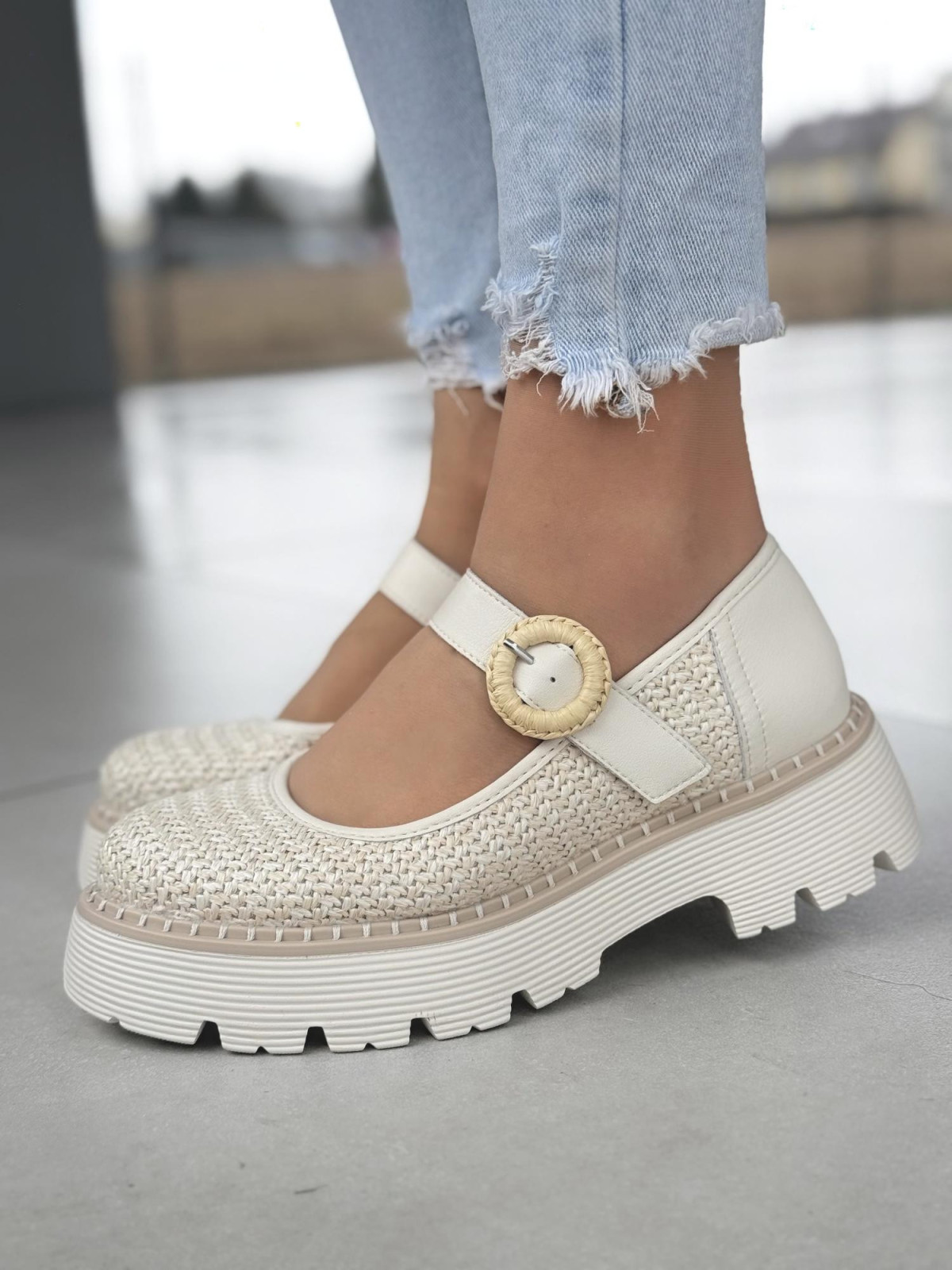 Modowe półbuty damskie ze skóry naturalnej