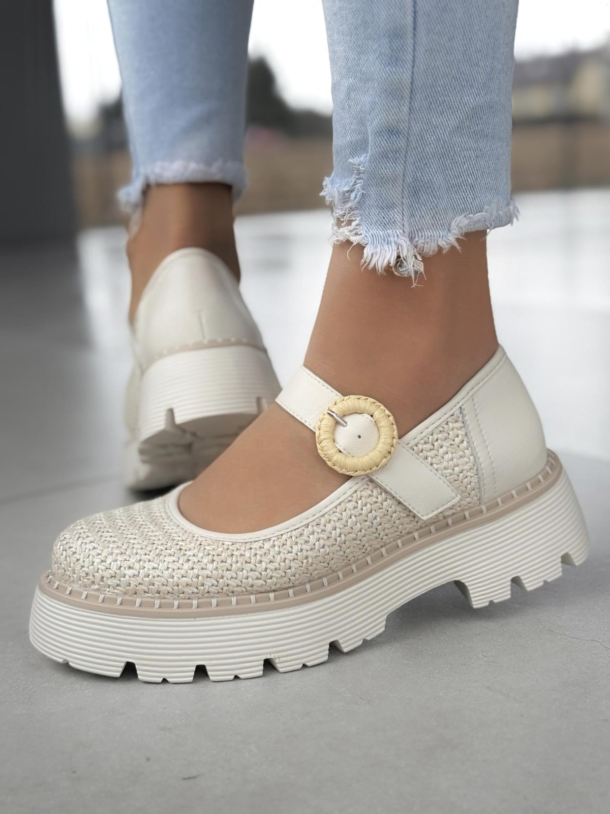 Modowe półbuty damskie ze skóry naturalnej