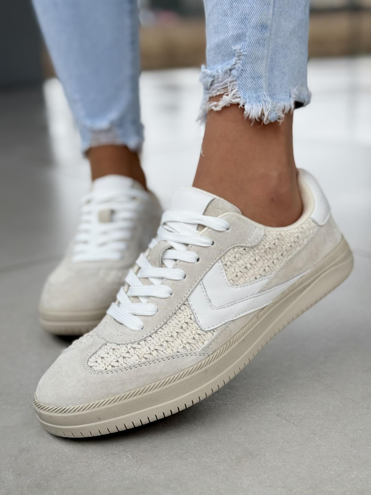 Sneakersy damskie ze skóry naturalnej