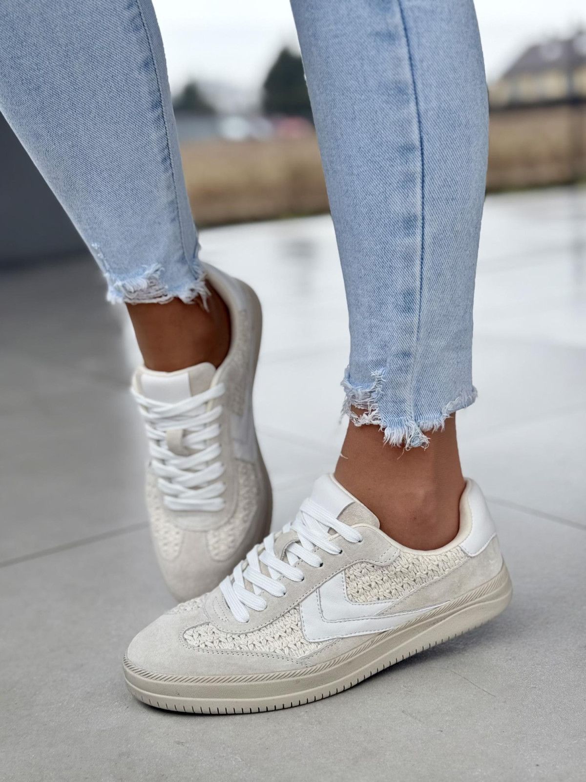 Sneakersy damskie ze skóry naturalnej