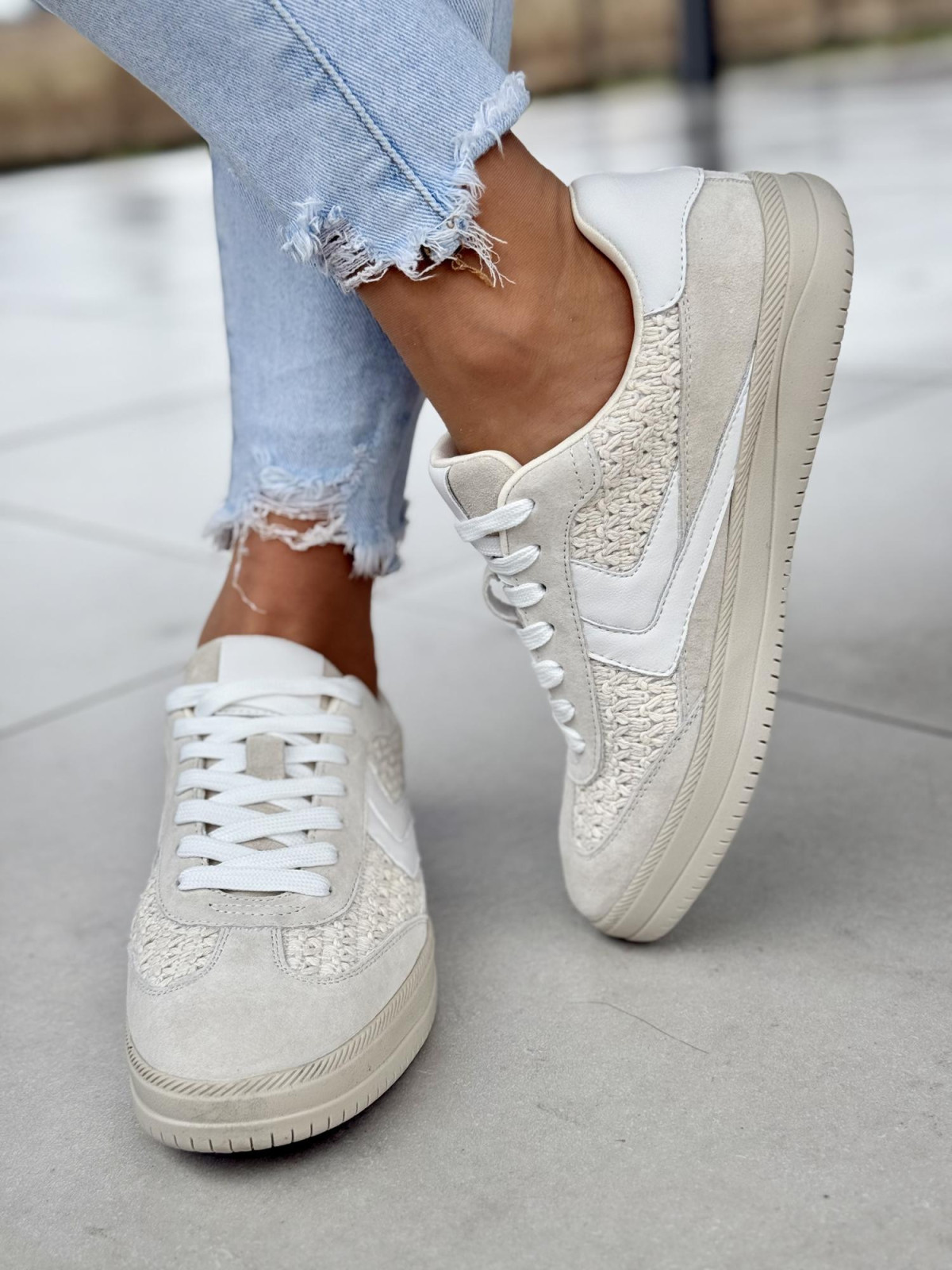 Sneakersy damskie ze skóry naturalnej