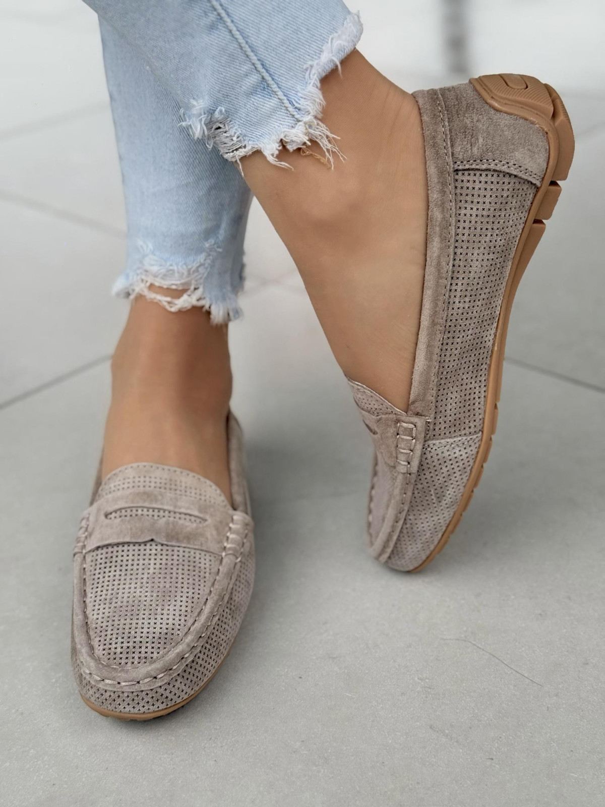 Mokasyny damskie ze skóry naturalnej polskiej produkcji