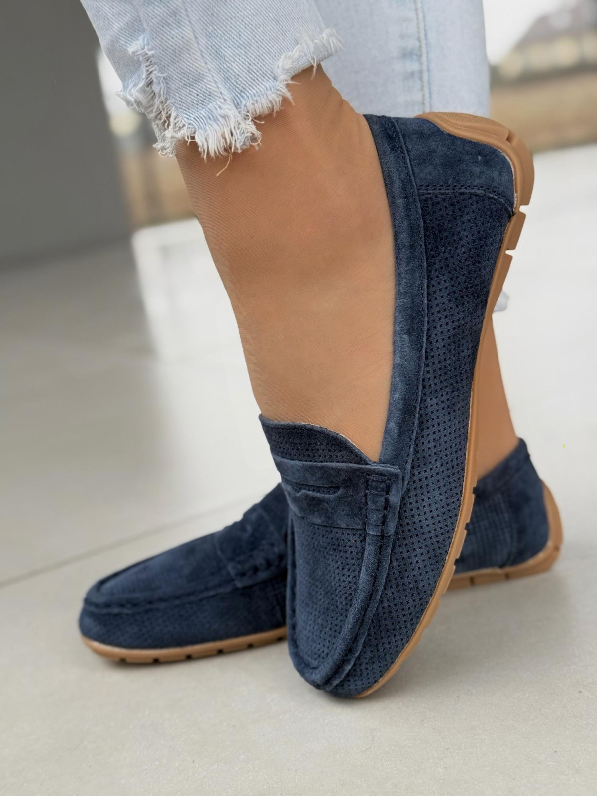 Wygodne mokasyny damskie ze skóry naturalnej