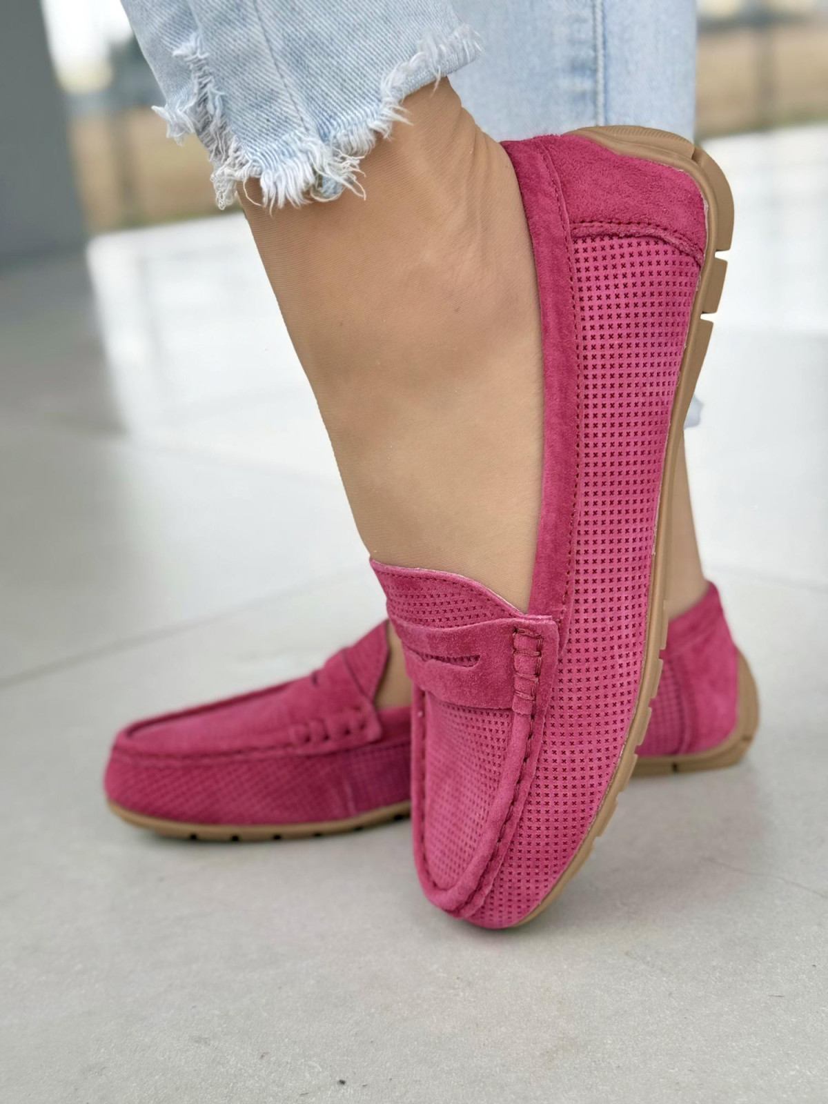 Modne mokasyny damskie ze skóry naturalnej