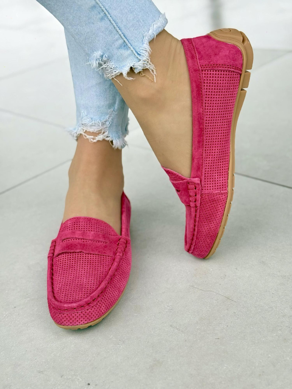 Modne mokasyny damskie ze skóry naturalnej