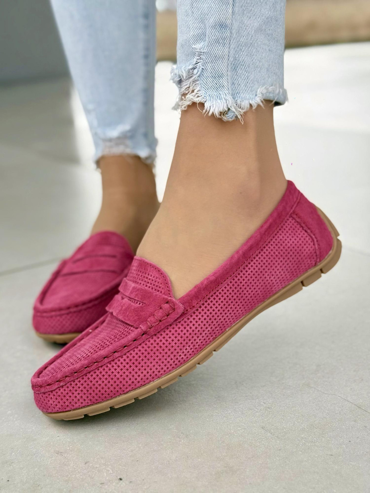 Modne mokasyny damskie ze skóry naturalnej