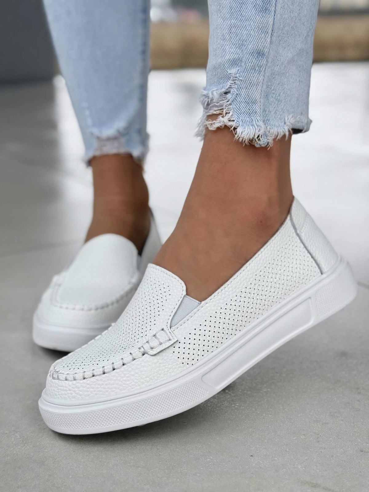 Wygodne mokasyny damskie ze skóry naturalnej