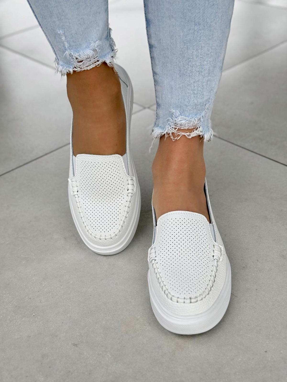 Wygodne mokasyny damskie ze skóry naturalnej