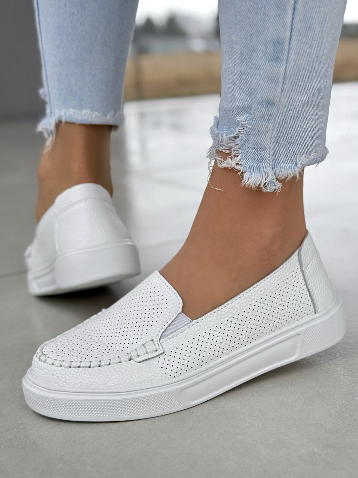 Wygodne mokasyny damskie ze skóry naturalnej