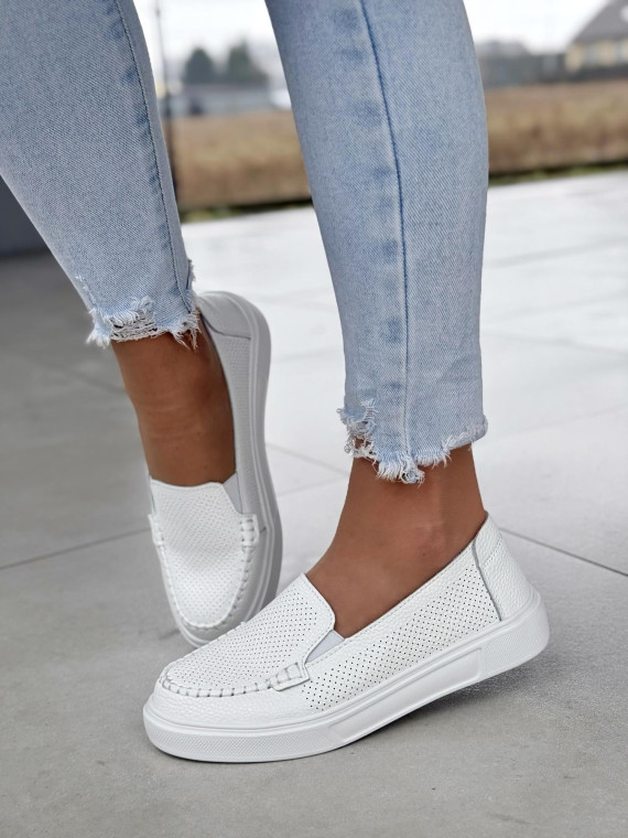 Wygodne mokasyny damskie ze skóry naturalnej