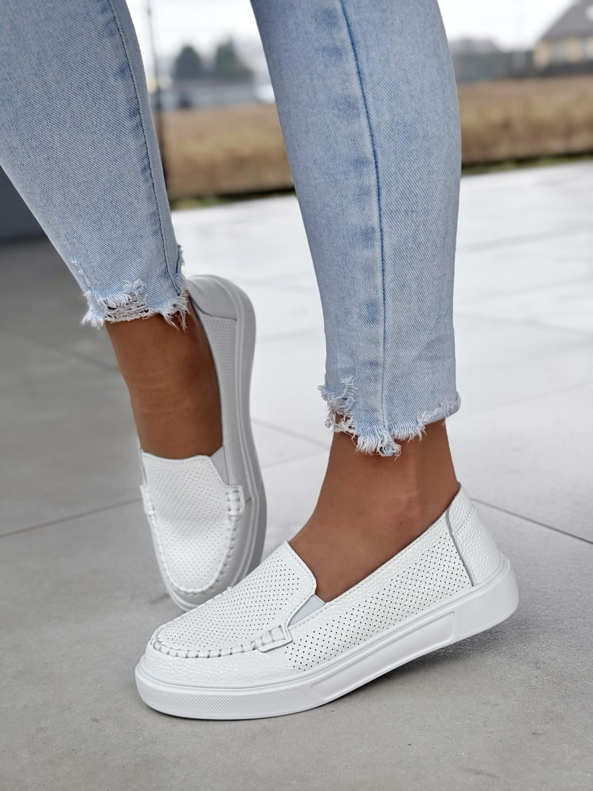 Wygodne mokasyny damskie ze skóry naturalnej