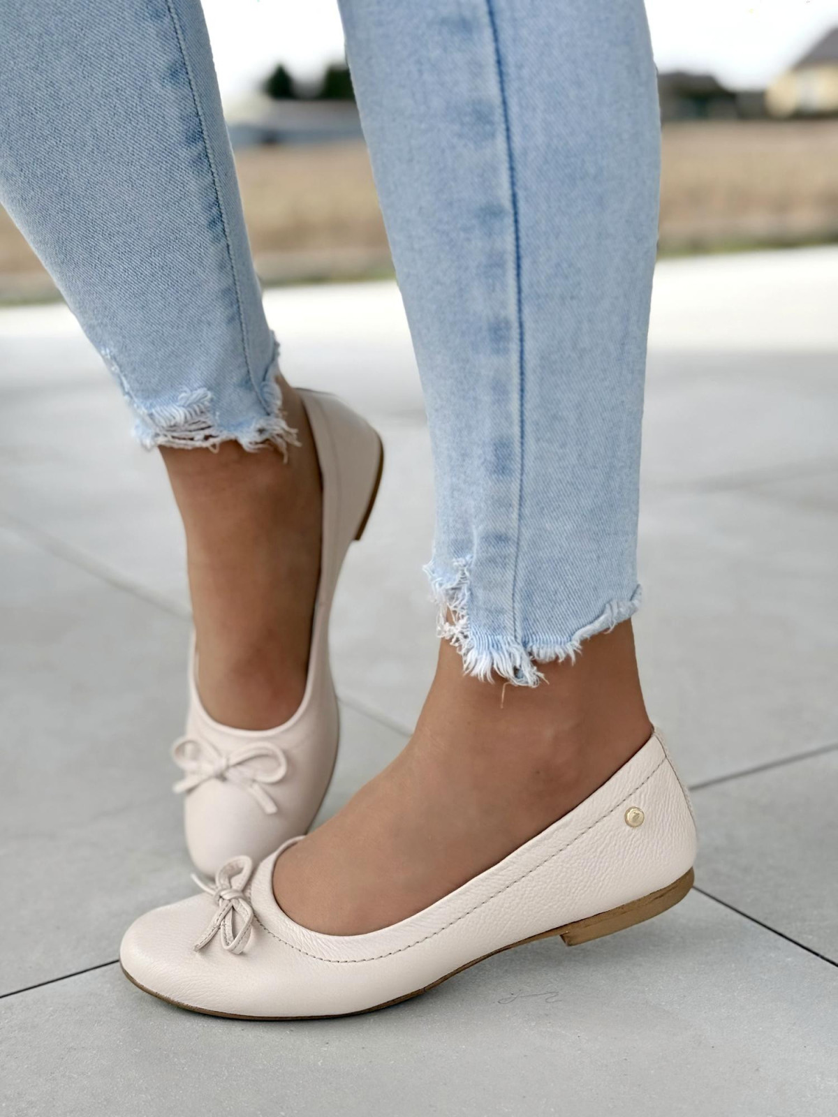 Balerinki ze skóry naturalnej OLEKSY Polskiej produkcji