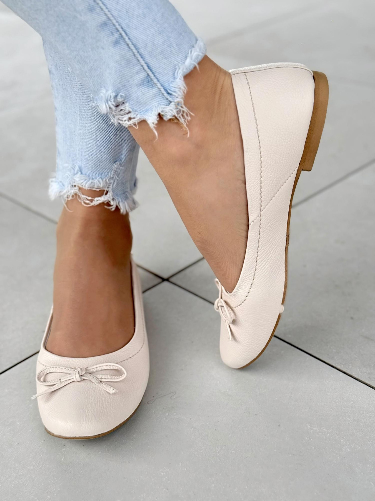 Balerinki ze skóry naturalnej OLEKSY Polskiej produkcji