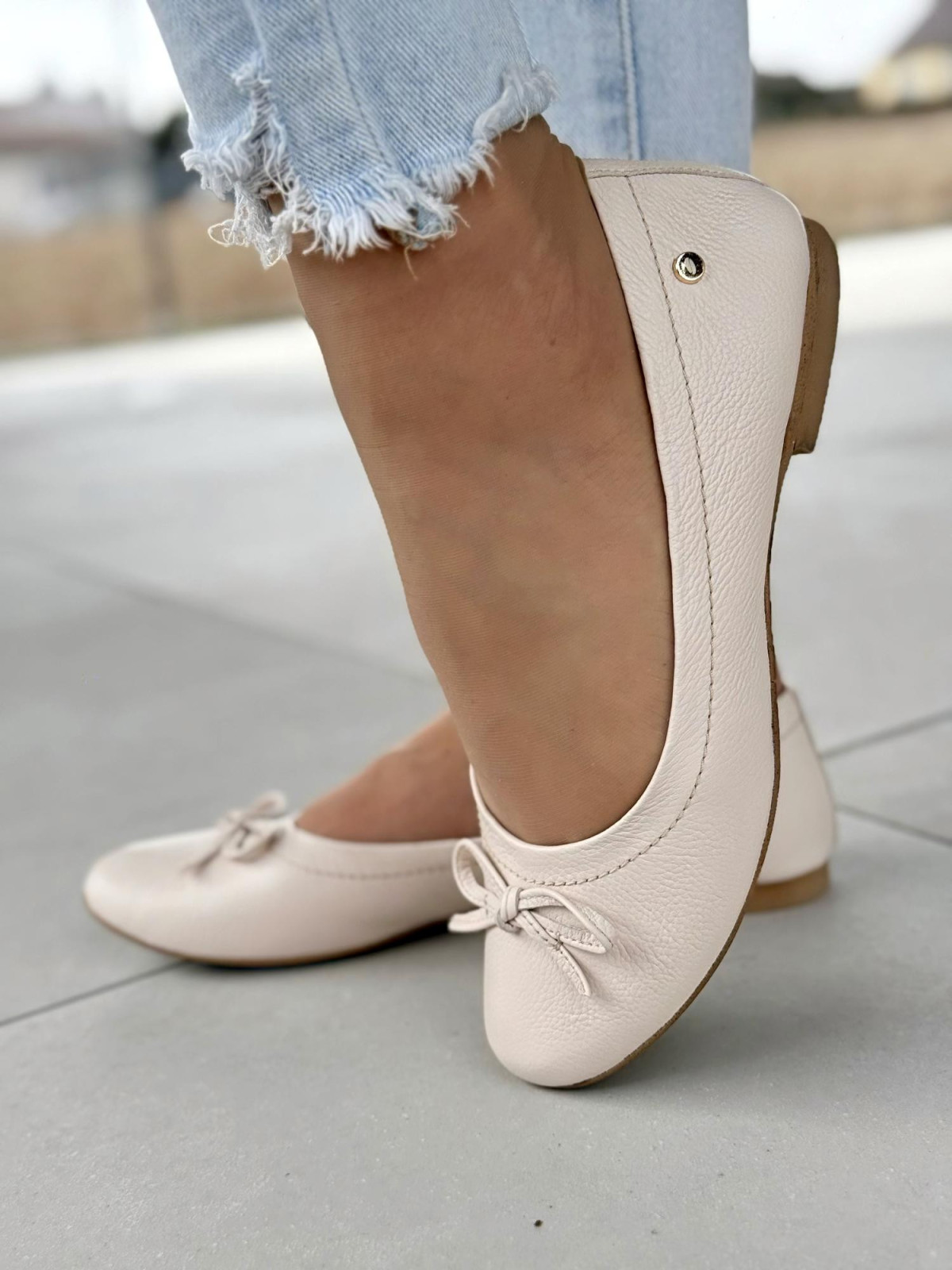 Balerinki ze skóry naturalnej OLEKSY Polskiej produkcji