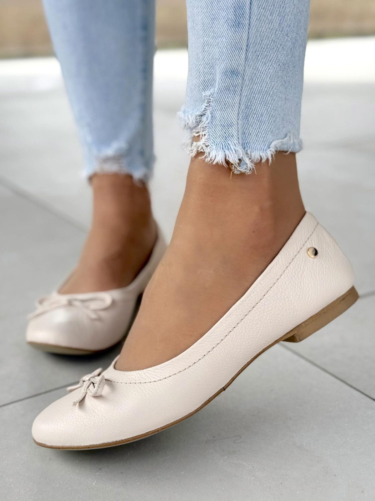 Balerinki ze skóry naturalnej OLEKSY Polskiej produkcji